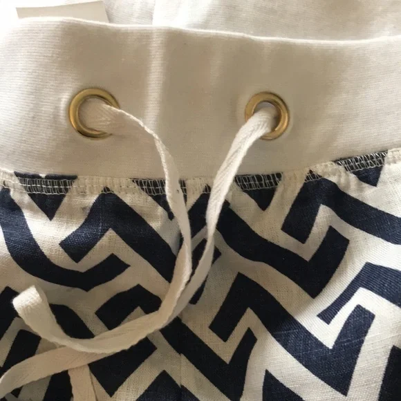 NWT All For Color Nautical Tide Linen Beach Pants M - Picture 6 of 7